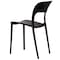 Fabulaxe Modern Plastic Outdoor Dining Chair with Open Curved Back, Black, PK 2 QI004227.BK.2 - alternate 3